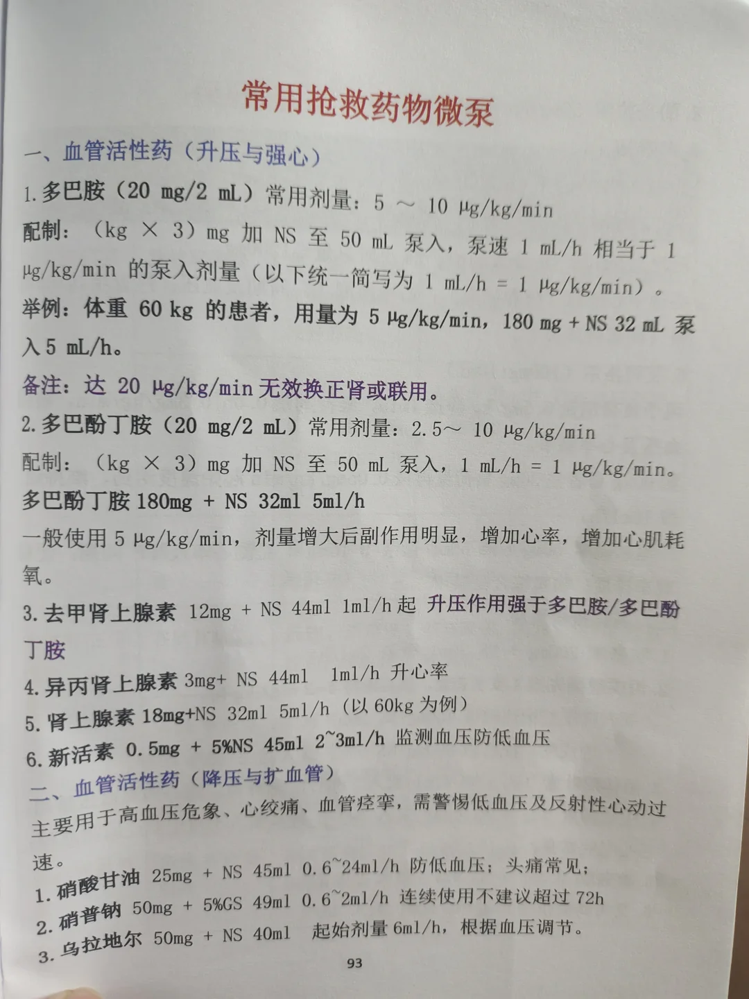 今日学习【常用抢救药物微量泵】