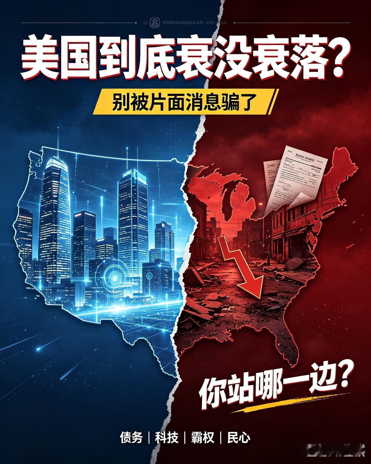 美国真的彻底衰落了吗？别再被片面消息骗了！真相太现实

全网都在吵：美国到底是不
