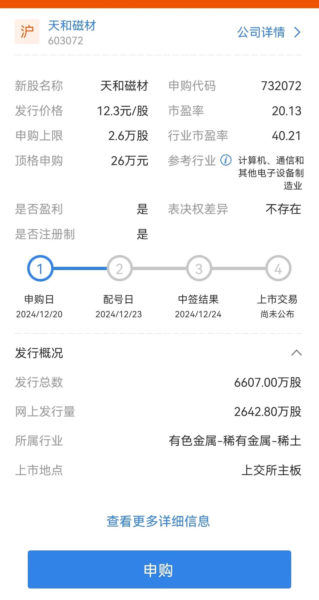 打新股的原则：有没有枣无所谓，打一杆子再说。

今天有一个主板新股，顶格申购市值
