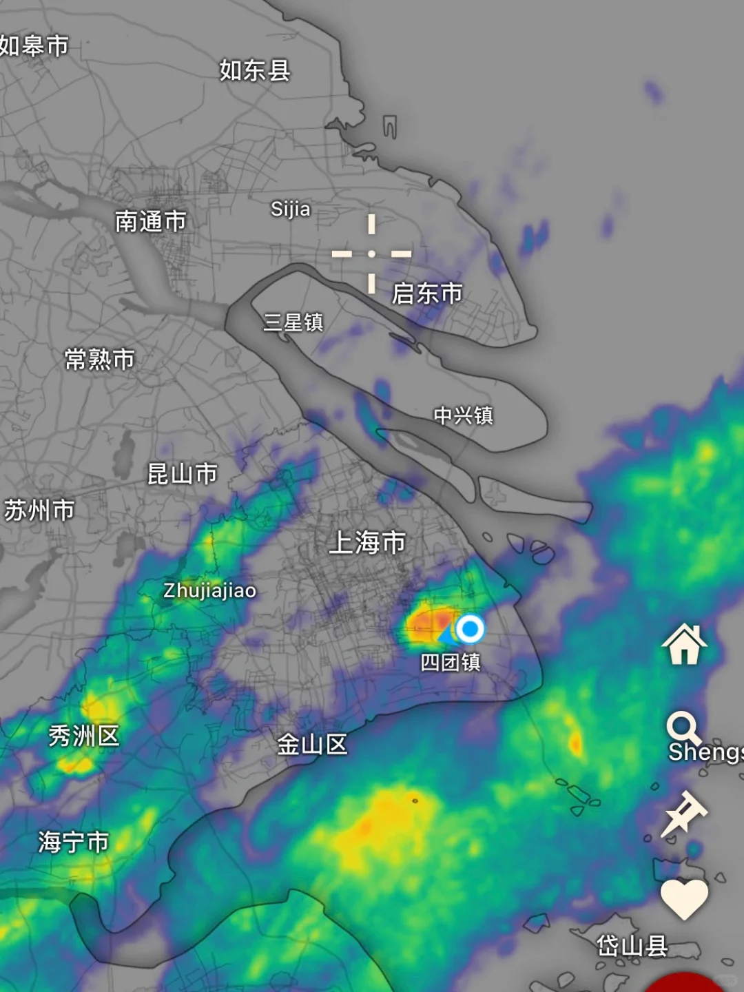 浦东部分地区出现强对流和短时强降雨