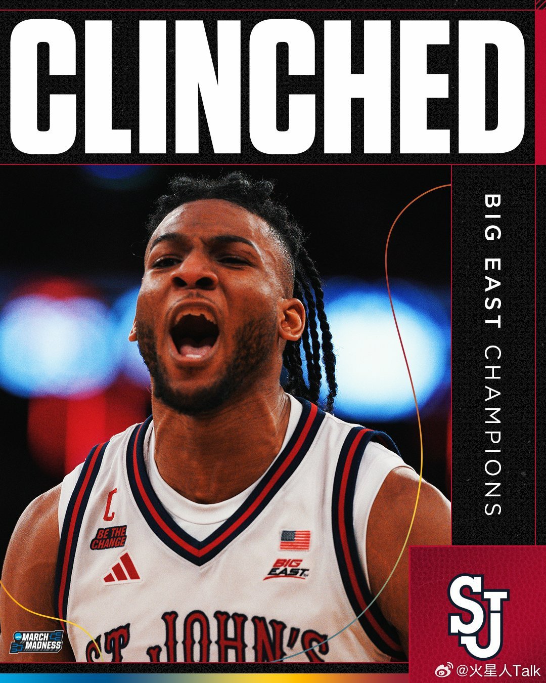 NCAA男篮 2025-2026赛季Big East联盟锦标赛决赛圣约翰大学大胜