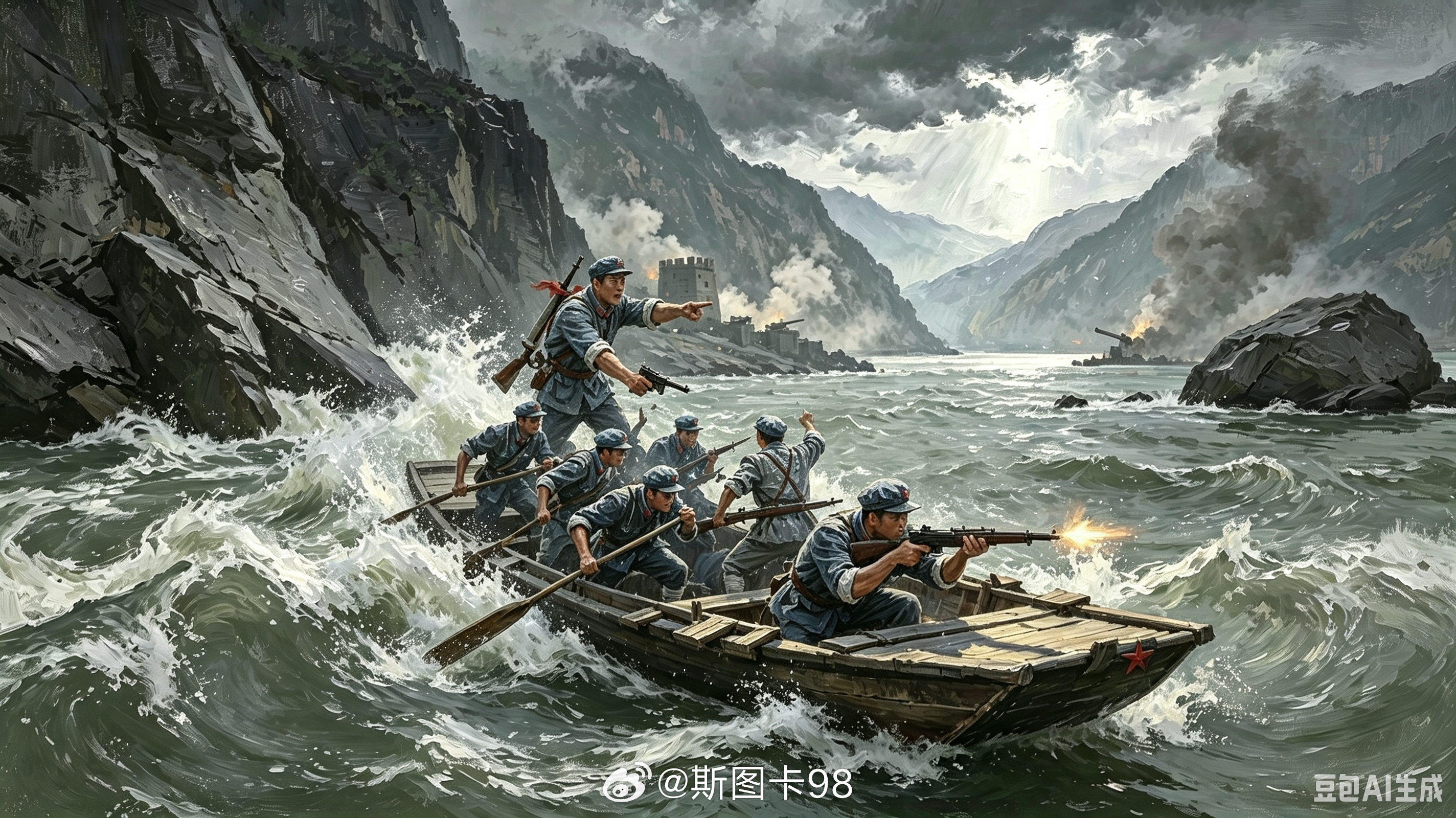 我自己写脚本，用AI做了一组长征组画：《《长征之火，可以燎原》1、十送红军；2、