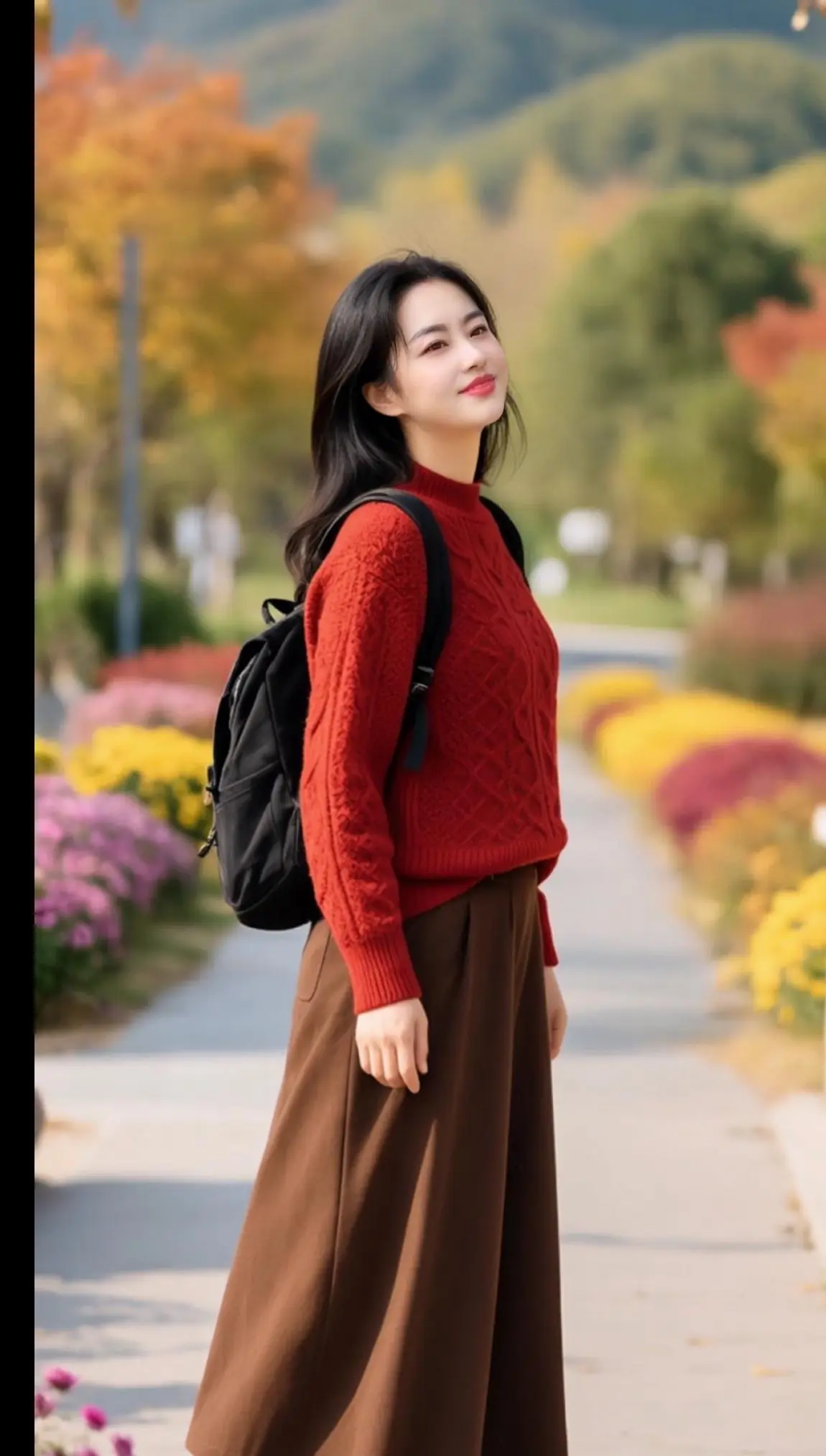 秋景生活照  穿搭