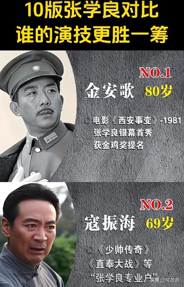 演张学良的十位演员对比
谁的演技更胜一筹？
你认同不
