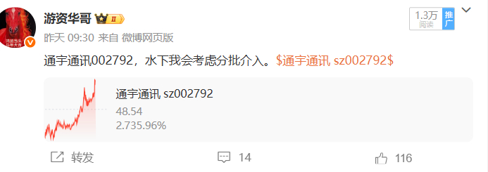 通宇通讯002792，再次强势拉升6个多点，昨天我们水下进的，目前吃十几个点的肉