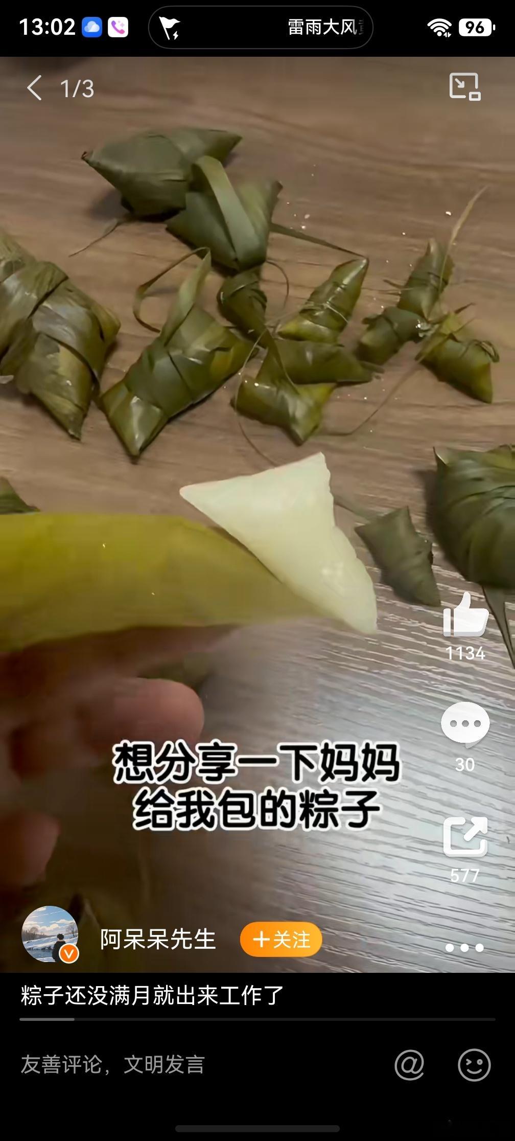 粽子还没满月就出来工作了，怪不得有人说自己一口气能吃10个粽子呢，这样的话我也可