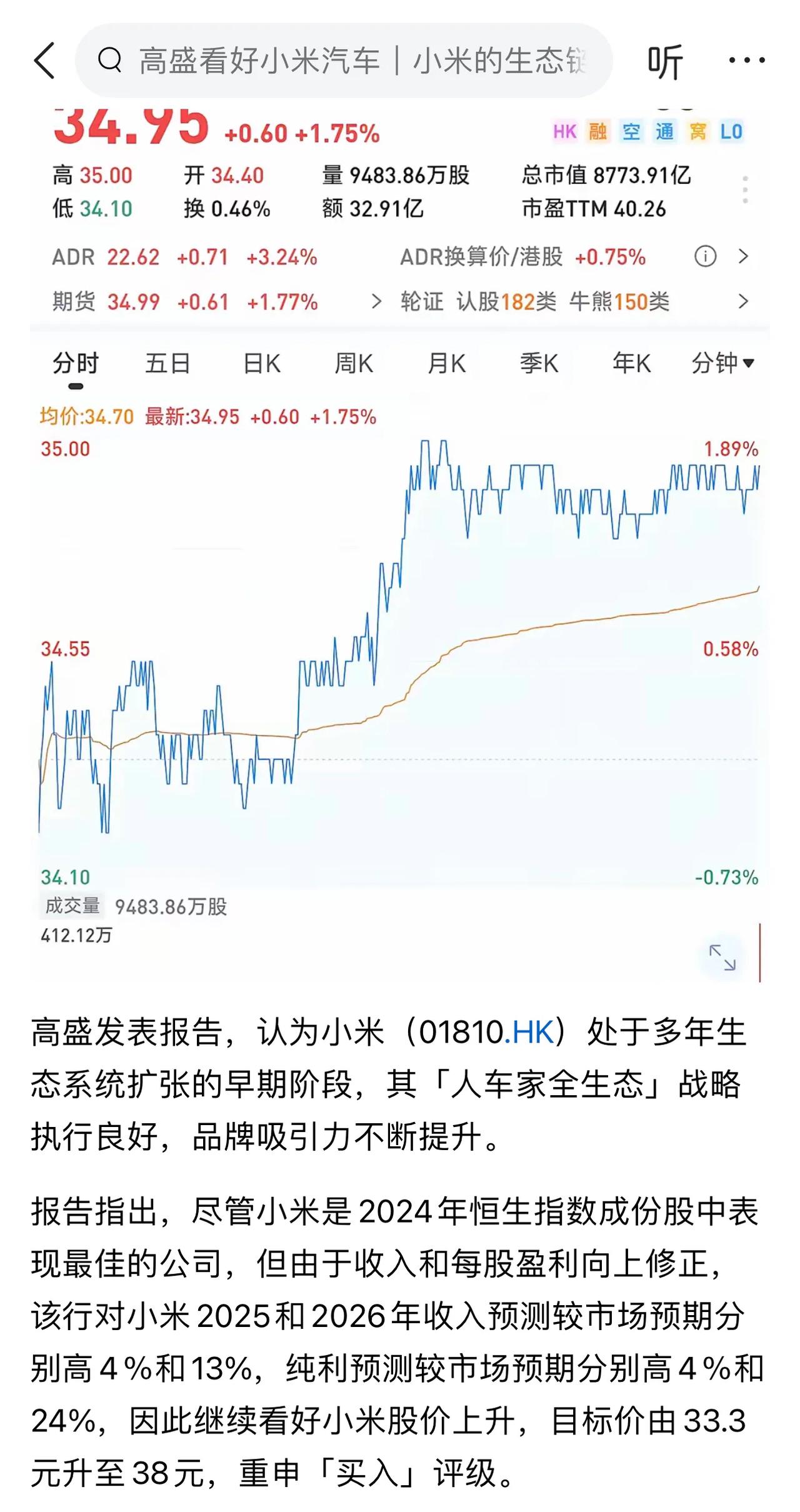 高盛果然是反指，都从最低点8块钱涨了4-5倍你来说现在是人车家的早期阶段，你确定