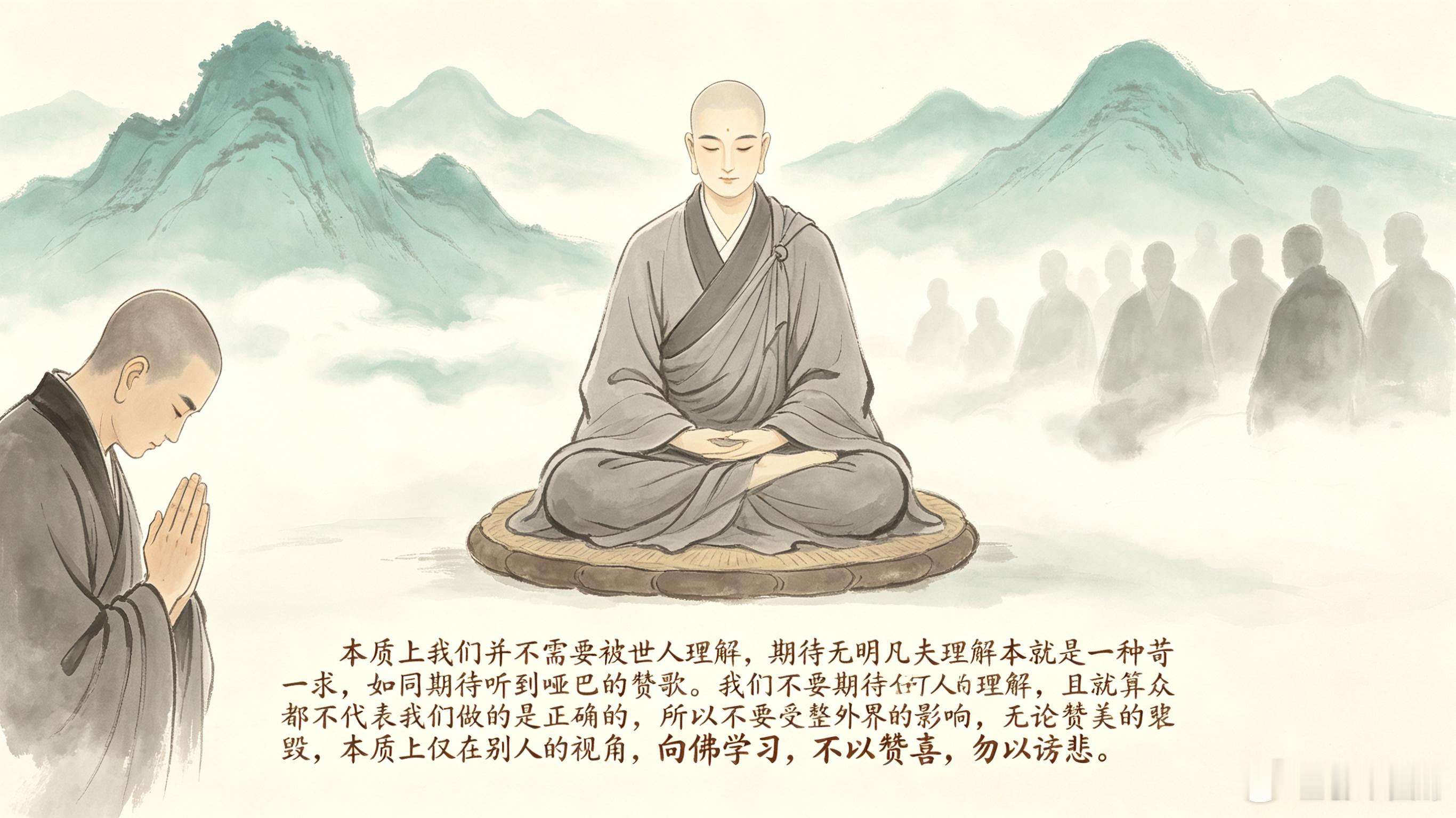 分享智者的开释：本质上我们并不需要被世人理解。期待无明凡夫理解，本就是一种苛求，
