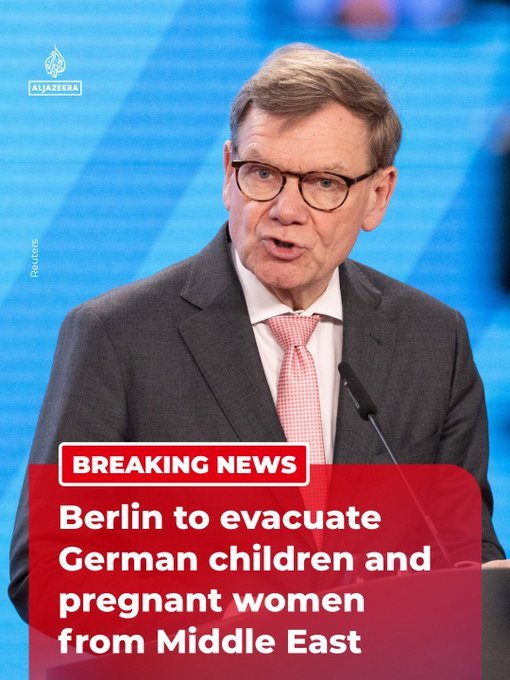 德国外交部长约翰·瓦德普尔表示。德国政府正准备撤离因中东冲突而滞留的弱势国民，包