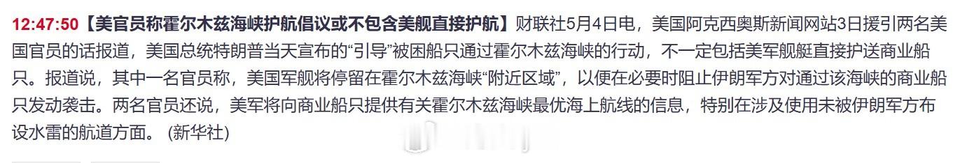 美官员称霍尔木兹海峡护航倡议或不包含美舰直接护航（新华社） 