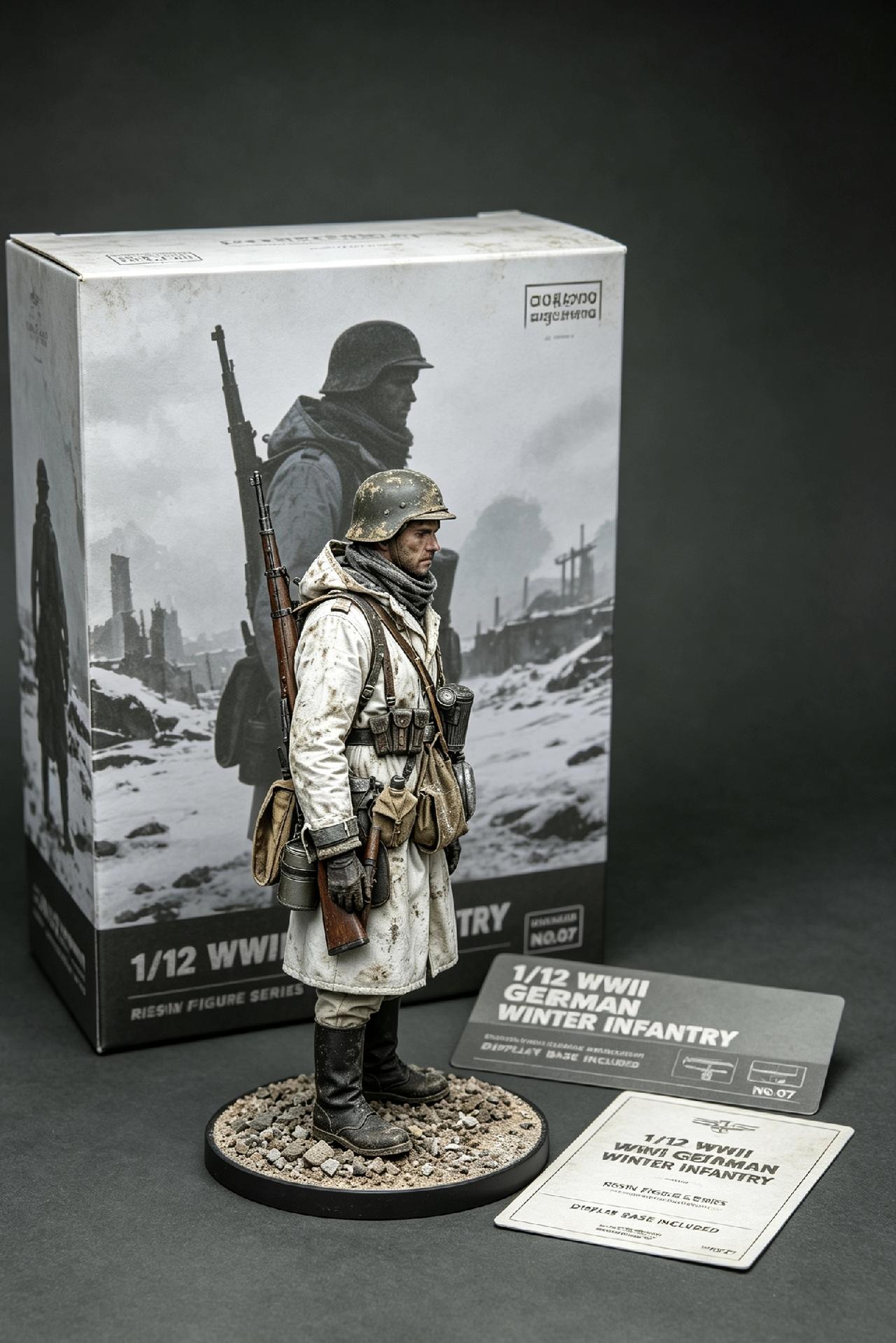 二战德军人偶手办场景地台模型
1/35树脂GK兵人手办，二战德军士兵模型，灰绿色