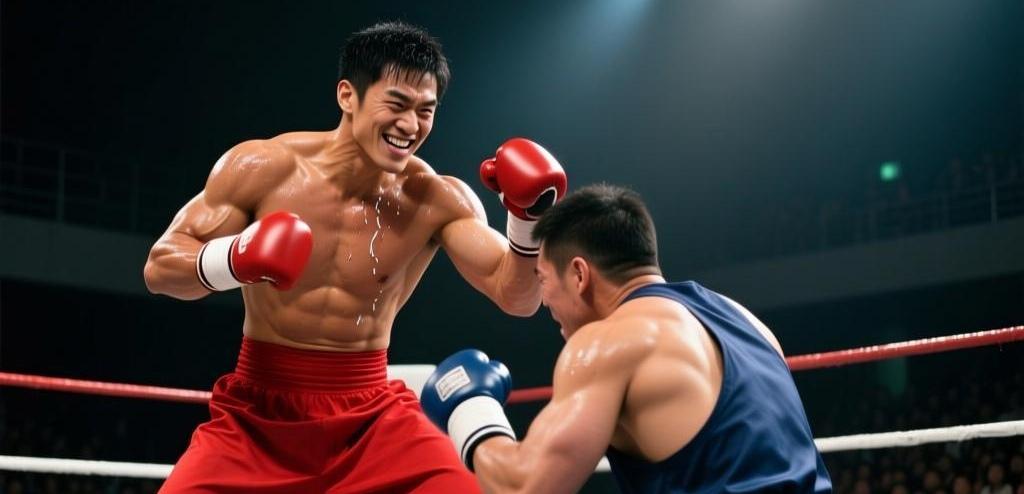 近日，中国选手通背拳传人赵鸿刚参加世界职业扇耳光大赛，对阵外国选手阿曼塔耶夫，第