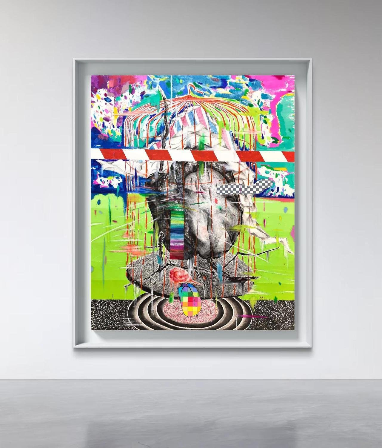 卢守辉作品《牢笼》二。牢笼2，纸本综合材料，120×97cm，2026。艺术 艺