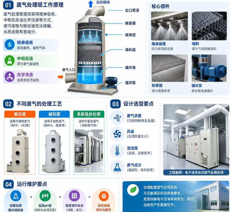 环保工程师必看：废气处理塔选型、工艺与运维全指南（建议收藏）
废气治理设备怎么选