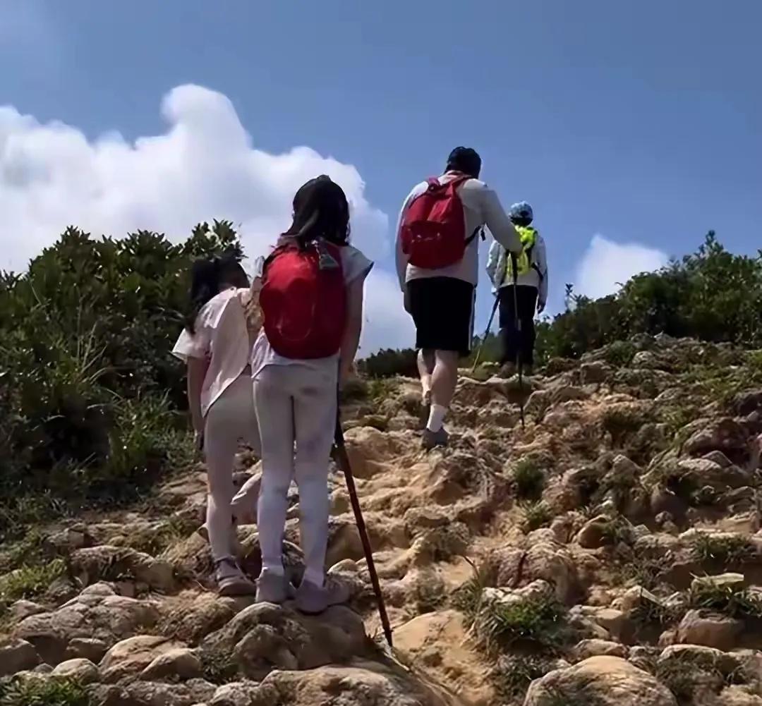 看了郭晶晶霍启刚一家五口爬山的画面，让人感受到的不仅仅是一场温馨的踏青之旅，更是