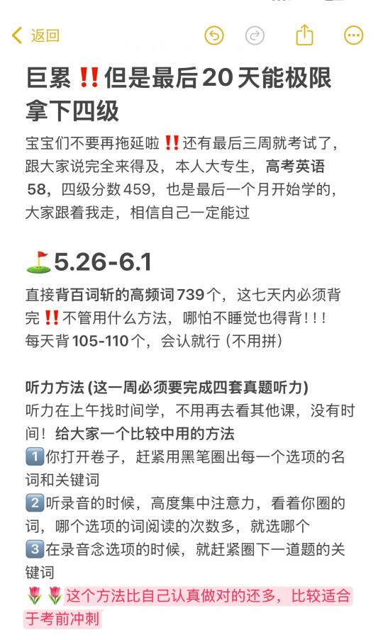 巨累‼️但是最后20天能极限拿下四级