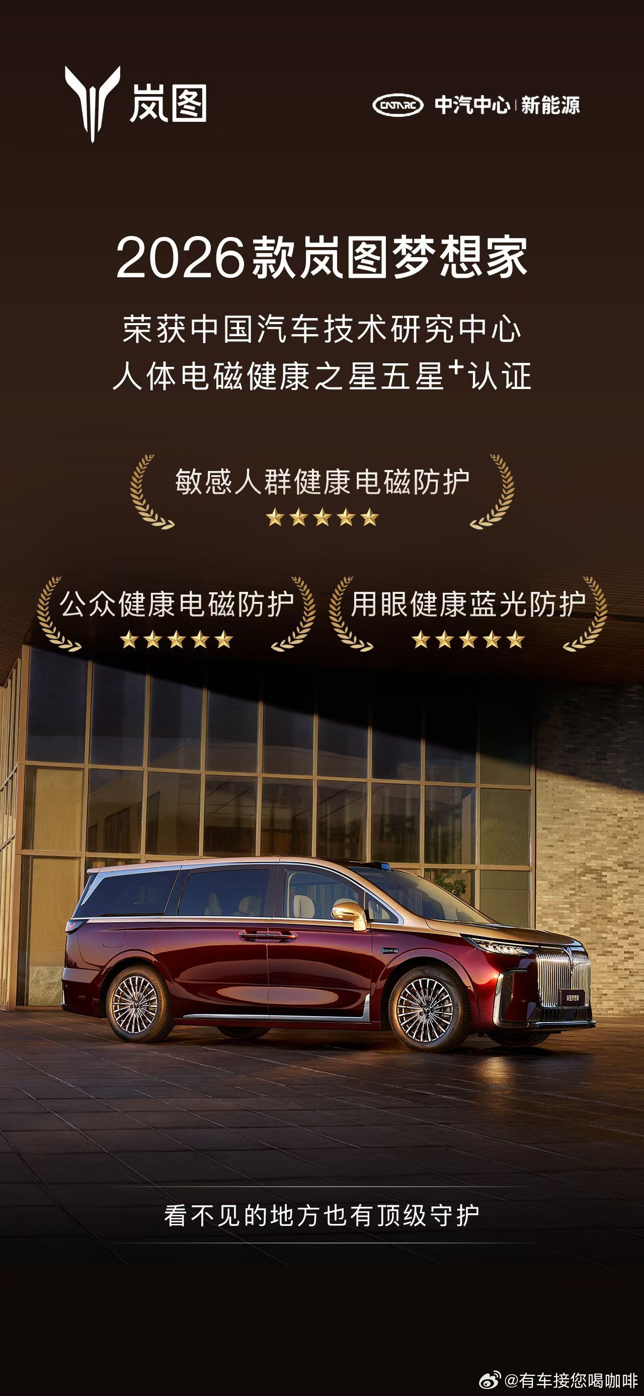 【2025年9月29日 武汉】近日，2026款岚图梦想家获得中国汽车技术研究中心