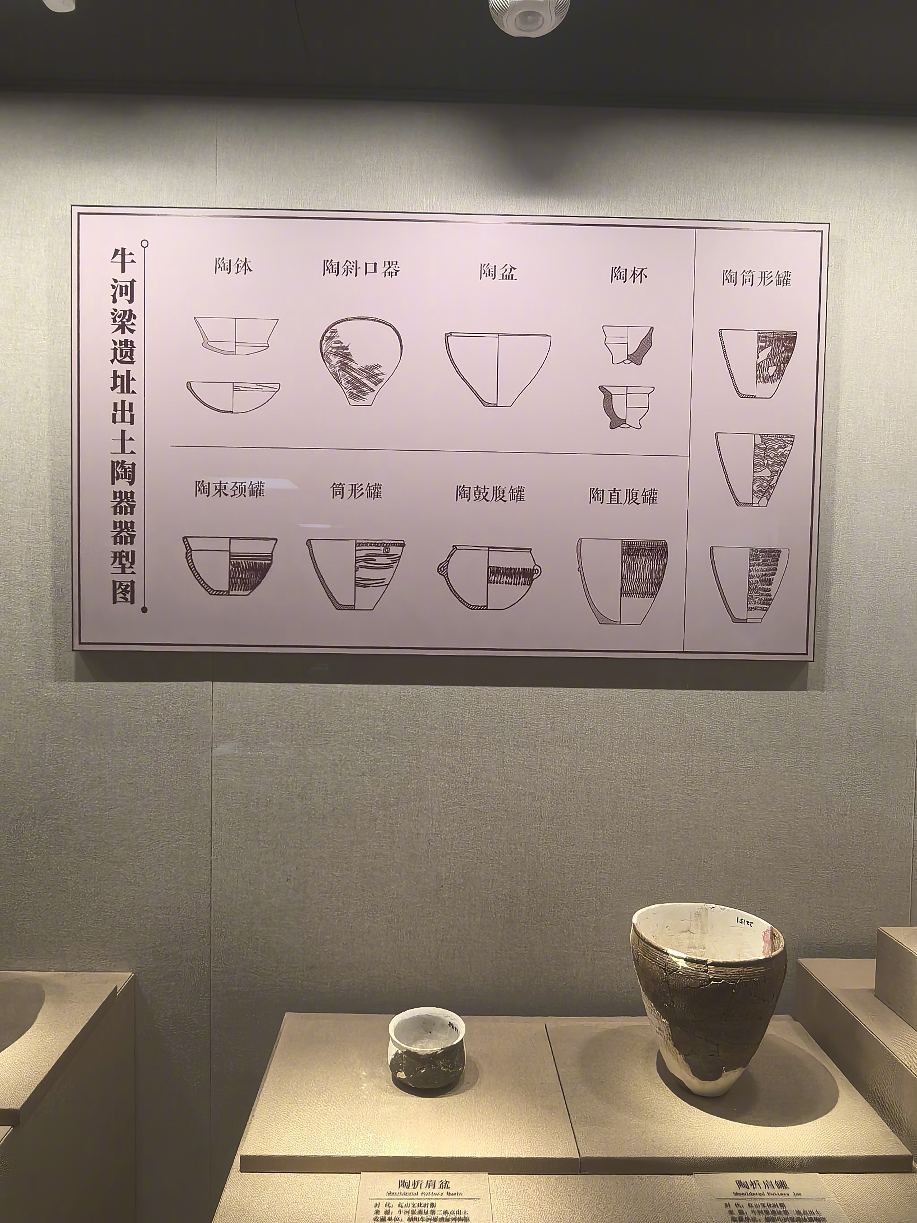 大约5000-5800年前牛河梁古国时代，先人们在陶器上留下来的花绞和线条。之字
