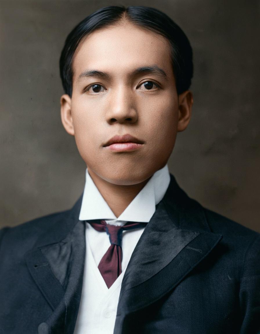 这张肖像照，是中国近代史上最具影响力的启蒙思想家、维新运动领袖梁启超的青年时期形