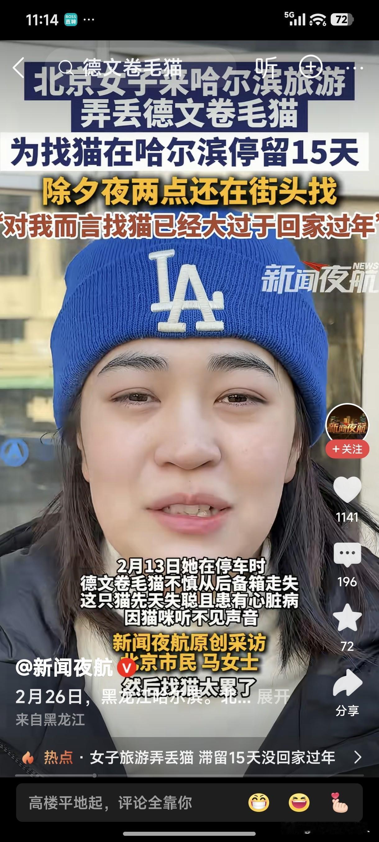 女子旅游弄丢猫，滞留15天没回家过年。网友热议，就为了找猫不回家过年真的值得吗！