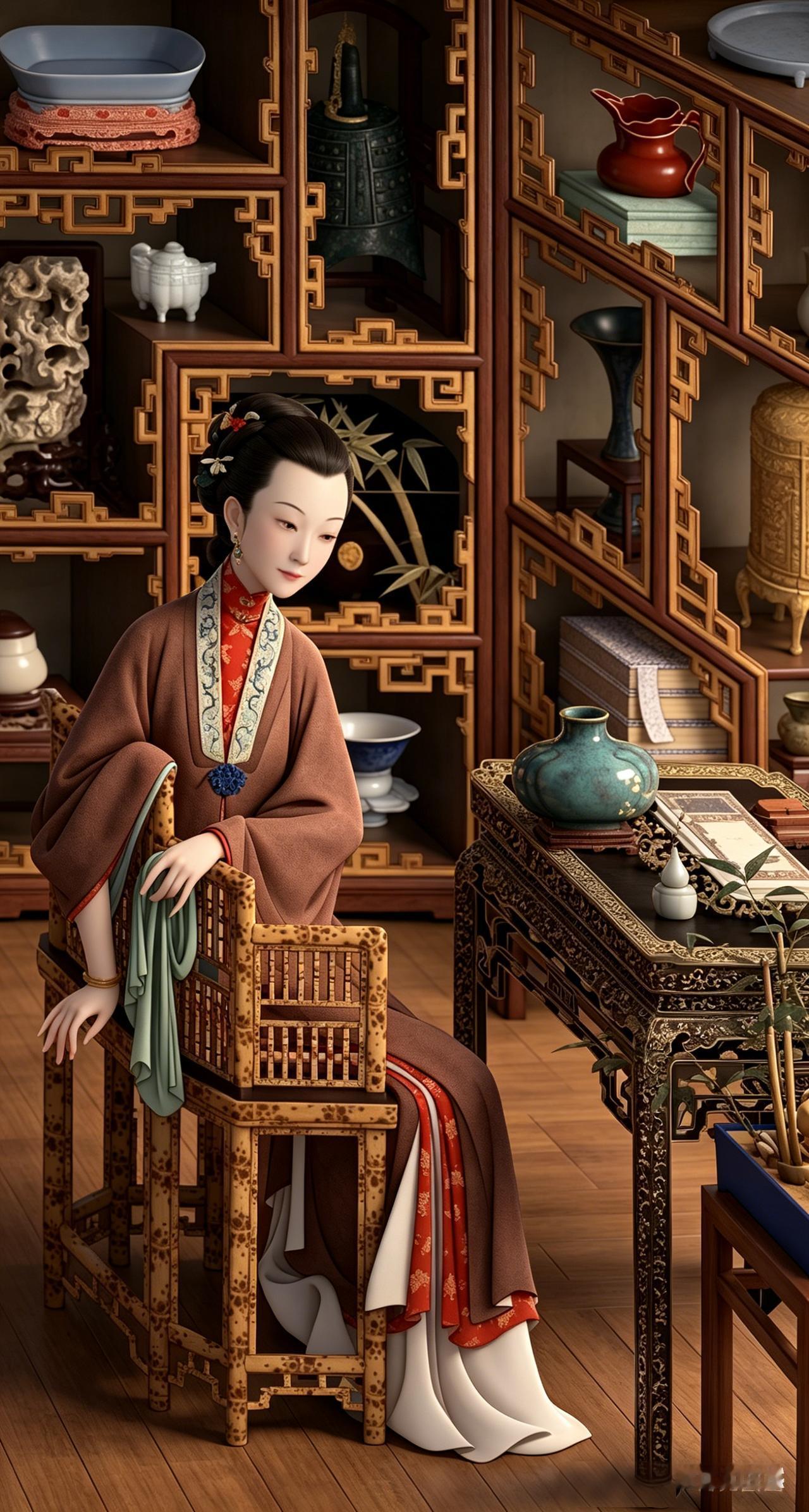 雍正十二美人图4（AI复原）