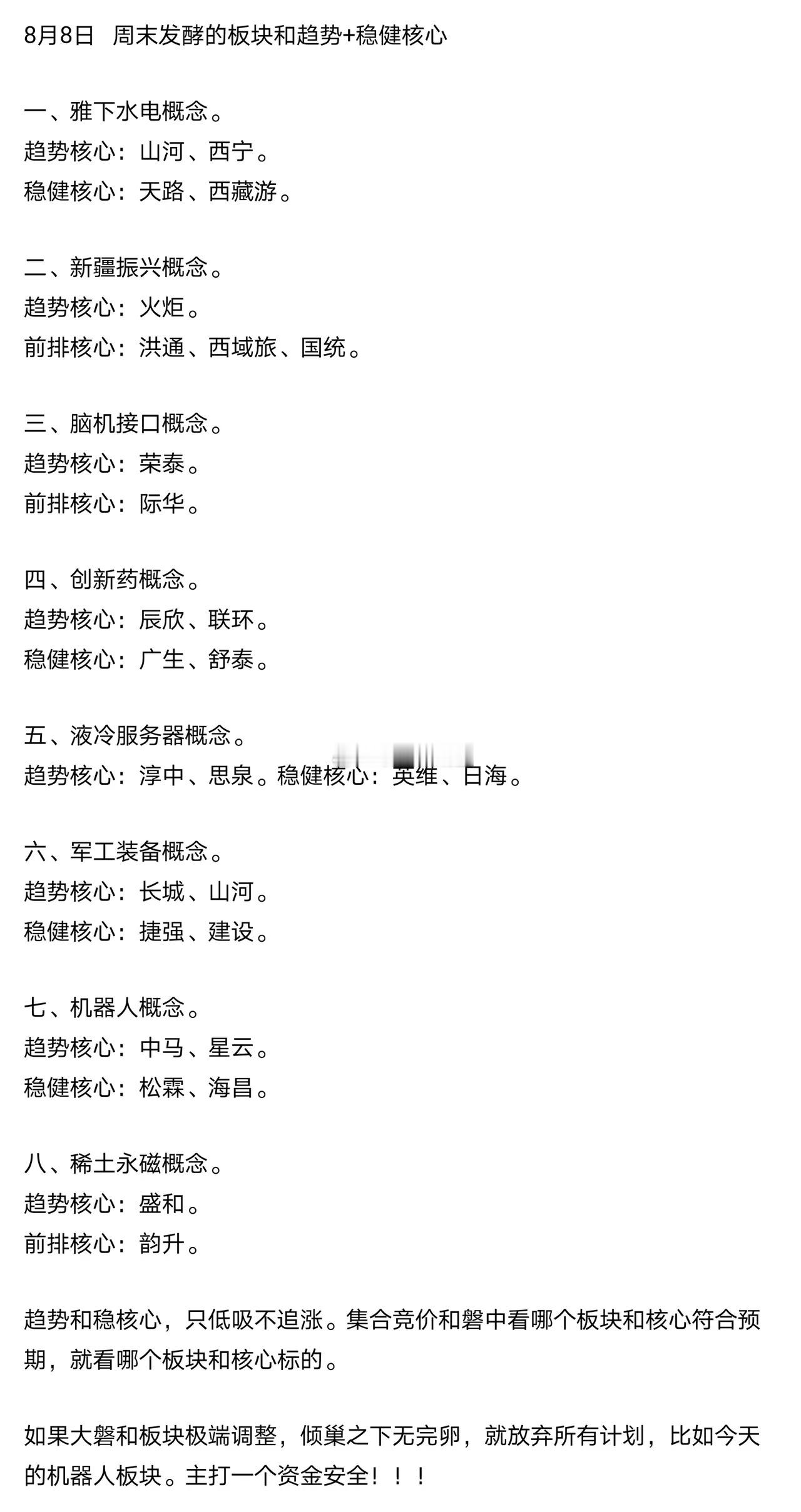 8日热点方向逻辑核心！ ​​​