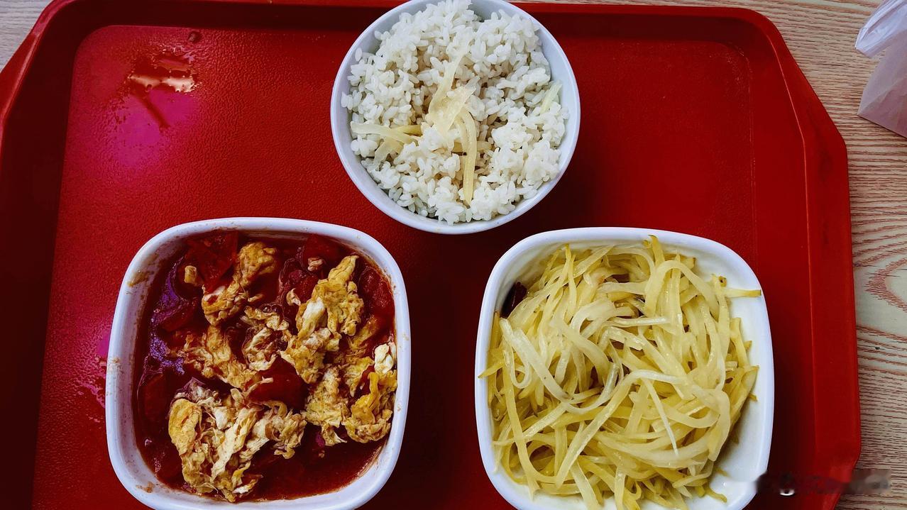 洛阳站候车大厅，15元快餐价格大家觉得咋样？土豆丝切得粗细均匀，西红柿炒蛋也挺磁