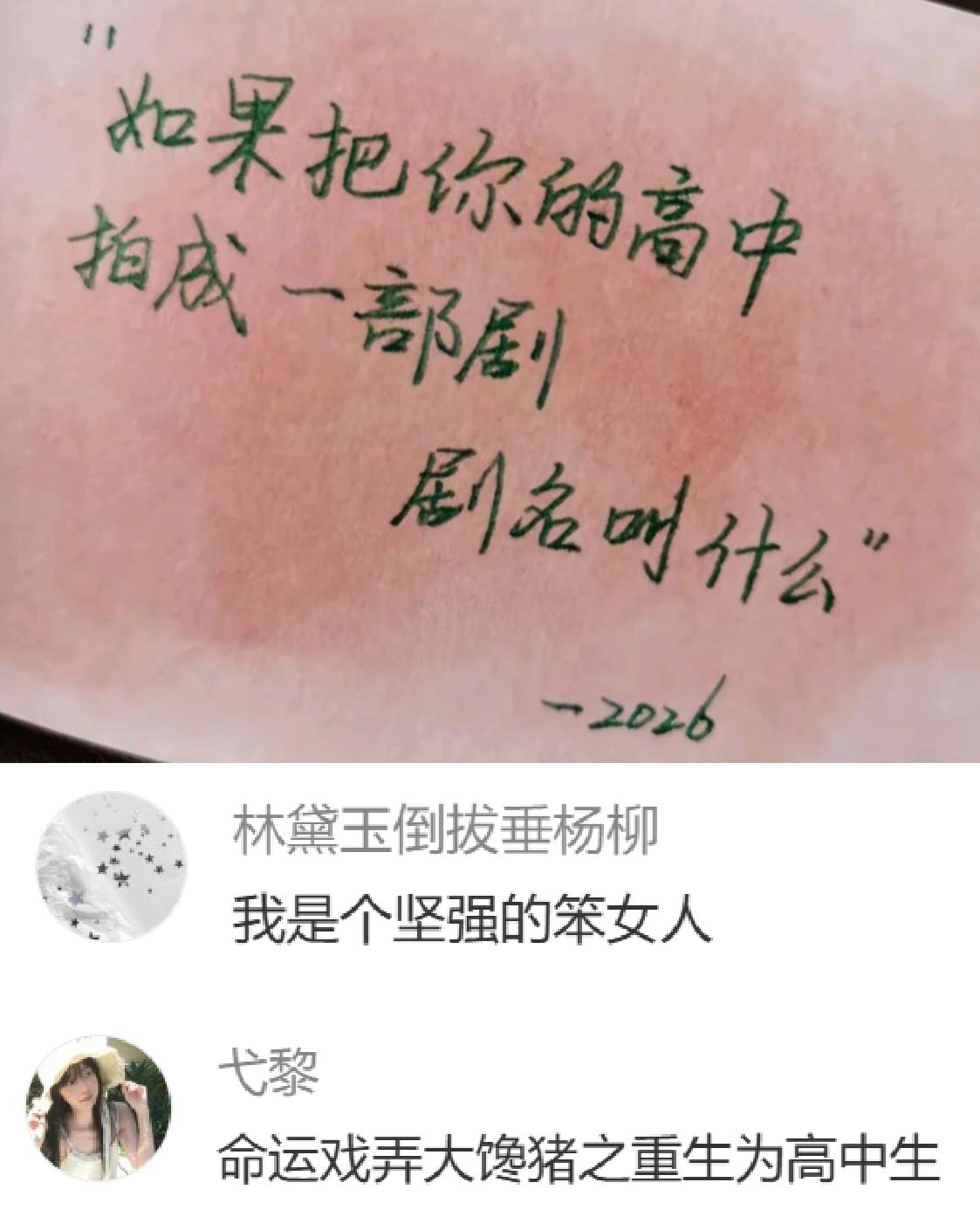 假如把你的高中生活拍成一部剧，这个剧名是什么？