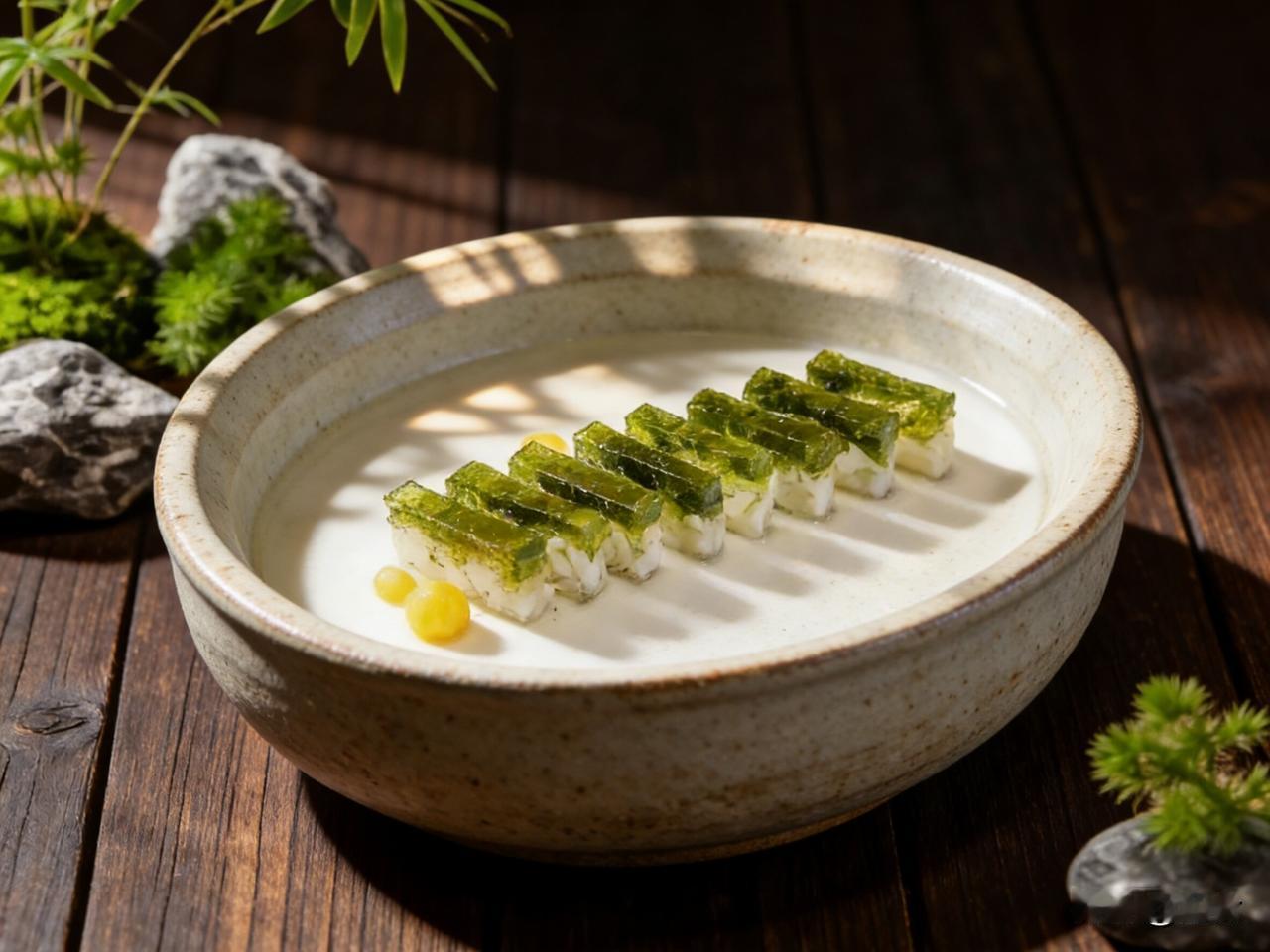 苔菜目鱼冻（冷菜）

食材准备（2-3人份）：

主料：新鲜目鱼（墨鱼）300克