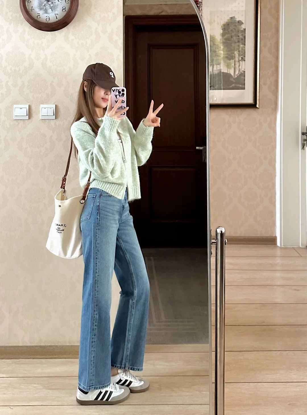 美式休闲🌿👖开衫+牛仔裤