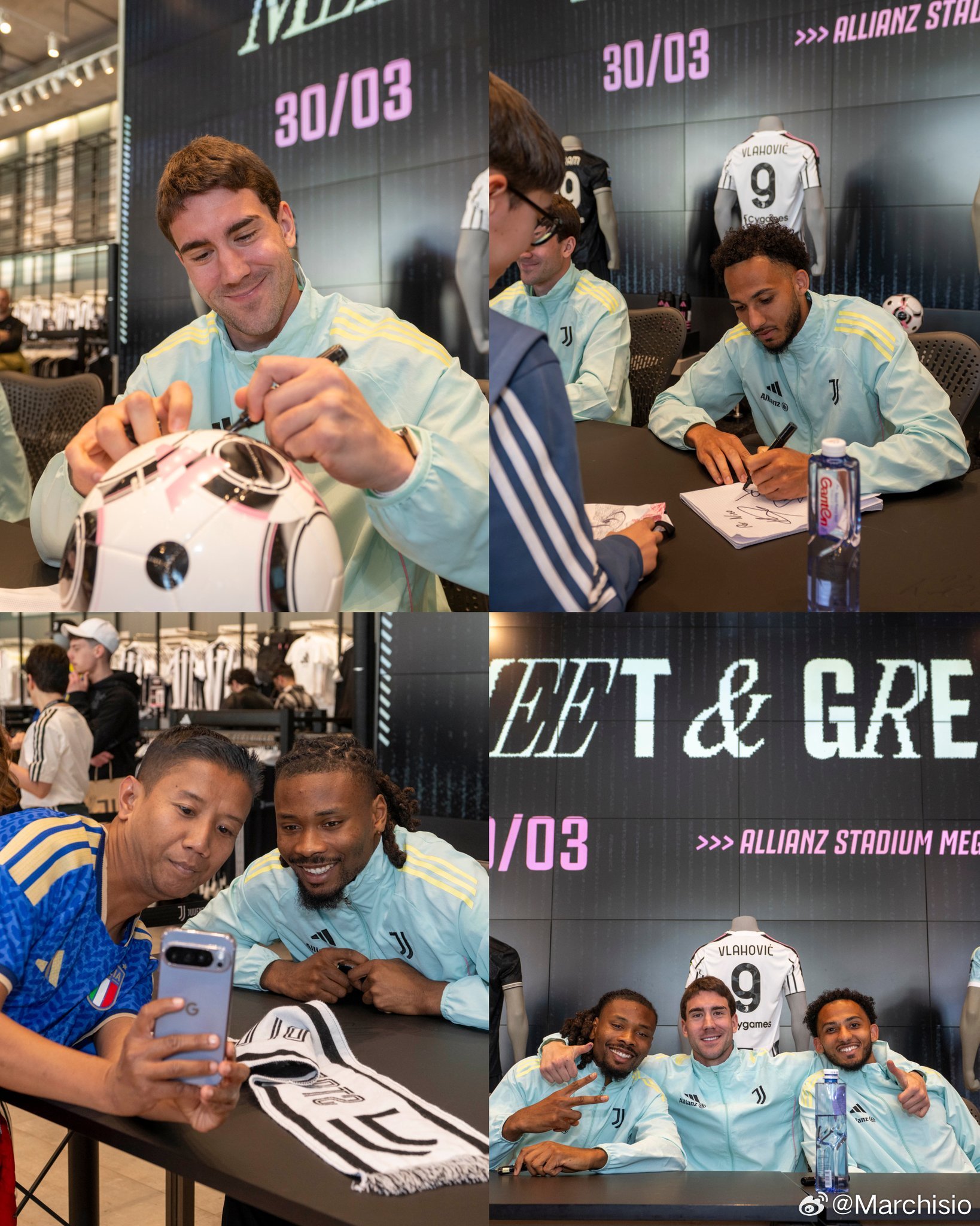 心情不错！国家队比赛日留守孔蒂纳萨的弗拉霍维奇、小小图拉姆和凯利出席小球迷们的见