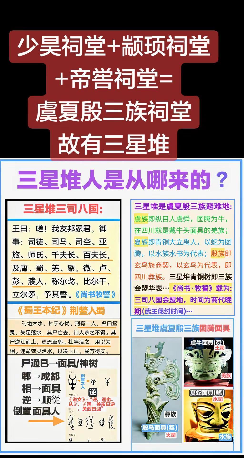 三星堆为什么有三个堆？我回复了@語漢古原中 的评论：禹龙（绿松石龙）=帝喾饕餮（