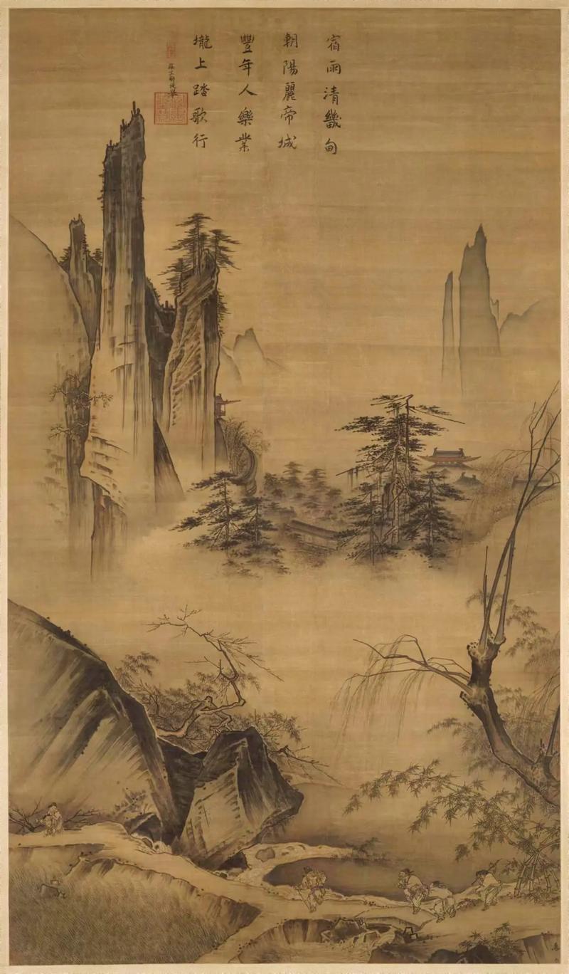 《踏歌图》是马远的代表作品。马远是南宋时期的杰出画家，擅画山水，亦精于风俗描写。