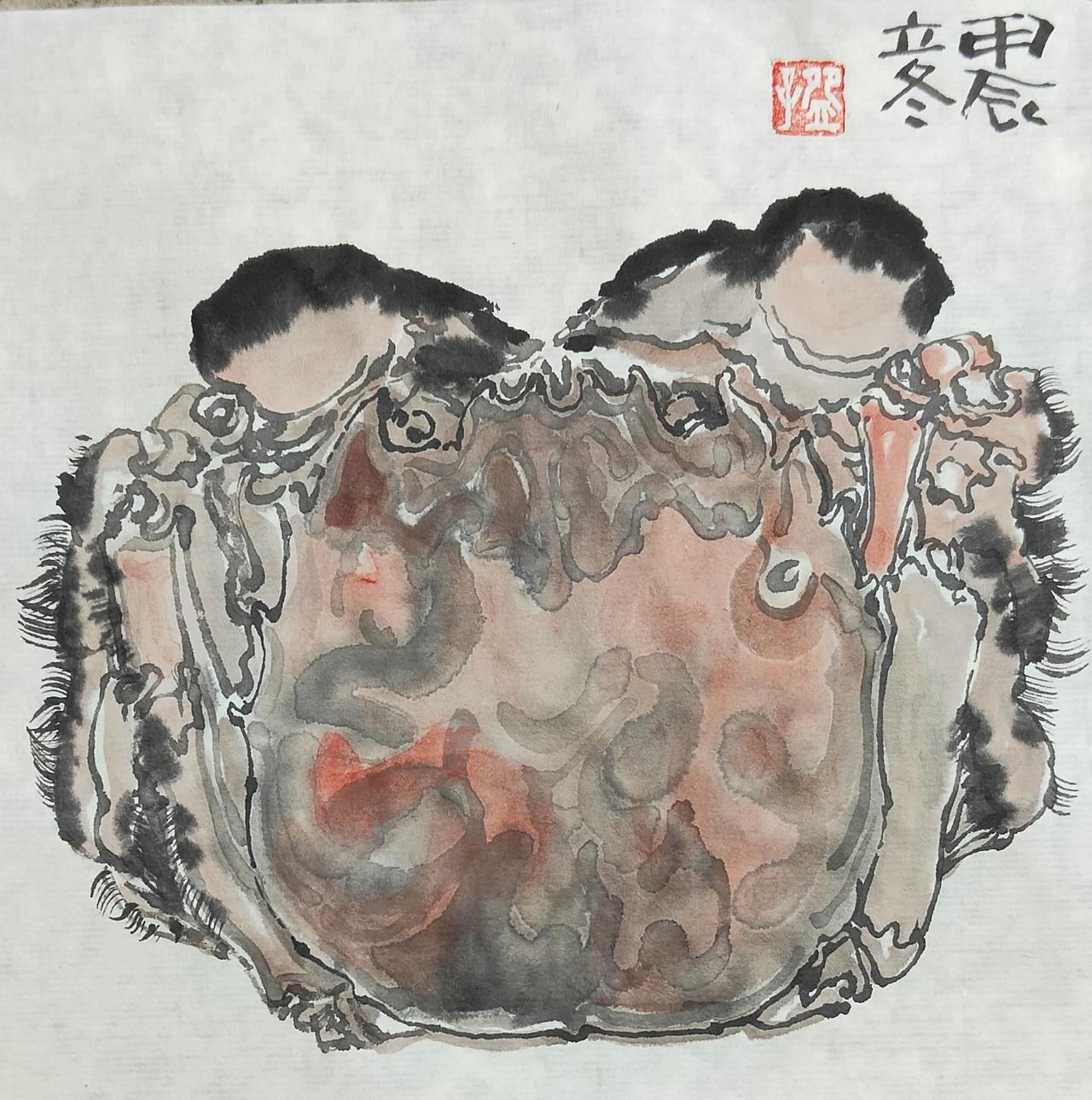 碗子的1/4平尺水墨《逍遥生活》系列#水墨碗子#