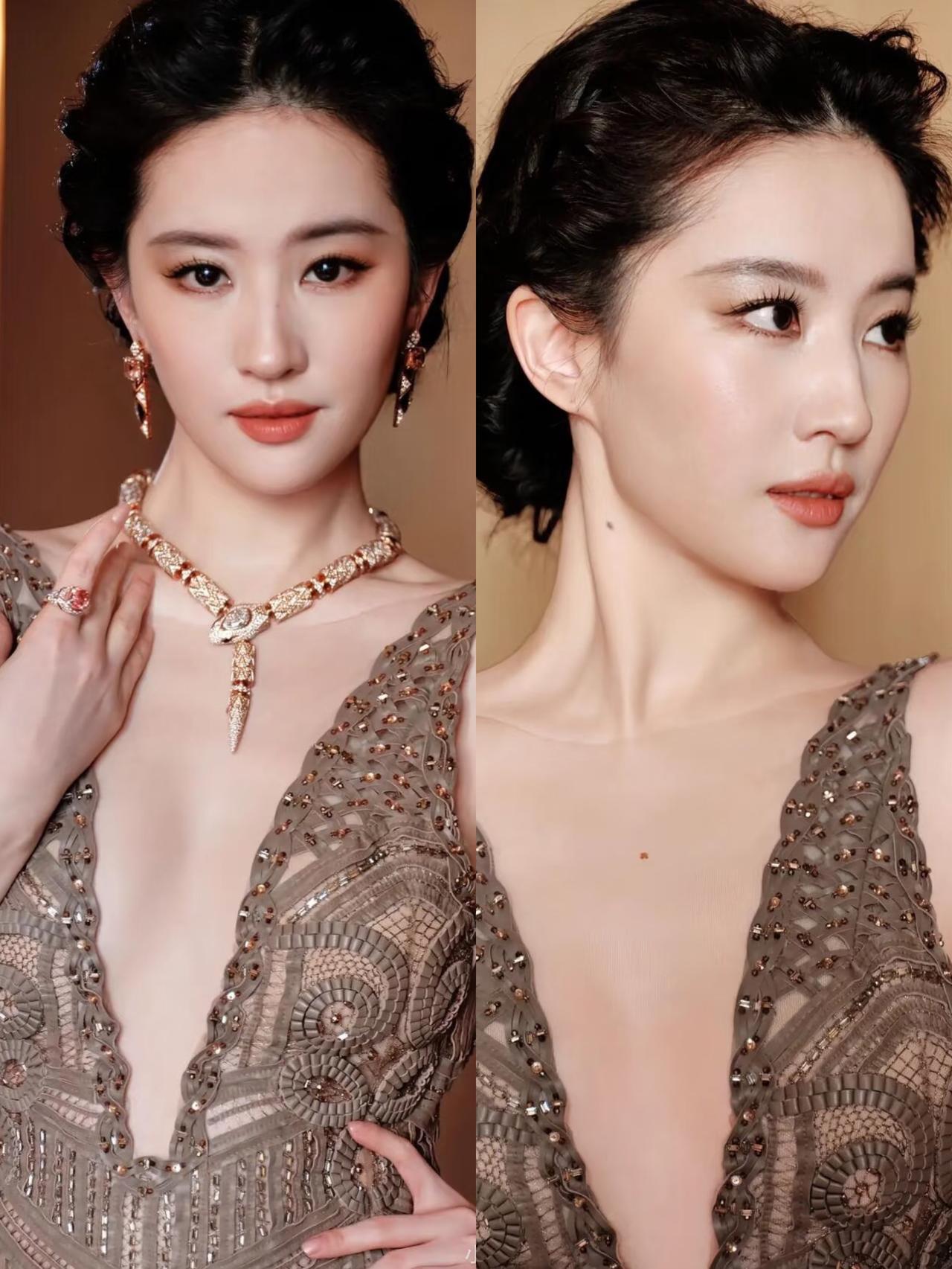 我问造型师朋友，

​为什么刘亦菲这次活动要盘发？

​朋友神秘的一笑，说，你这