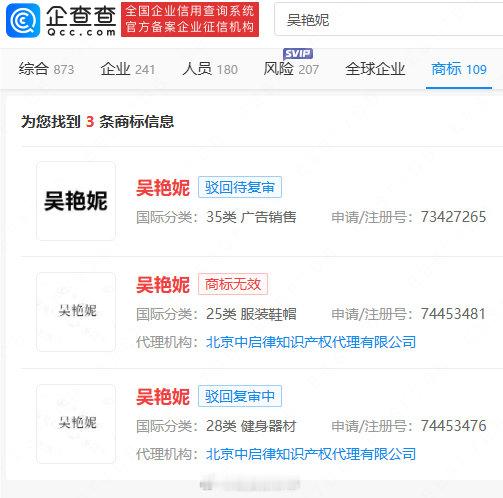 【#抢注吴艳妮商标被驳回#】#商贸公司抢注跨栏女王吴艳妮商标# 据报道，当地时间