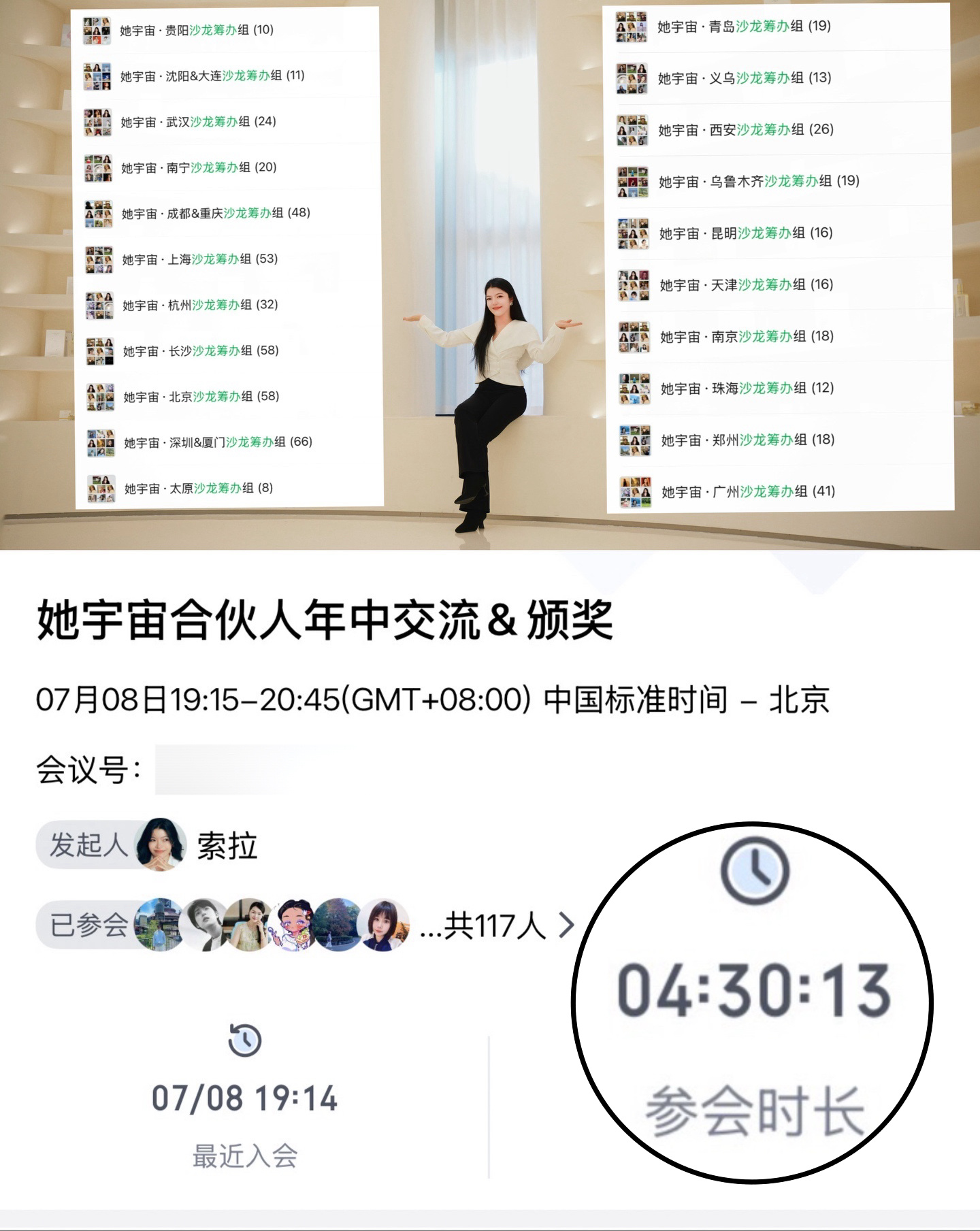 今晚特意组织和主持了限定100人的她宇宙合伙人年中交流会（大概一年就这一次），还