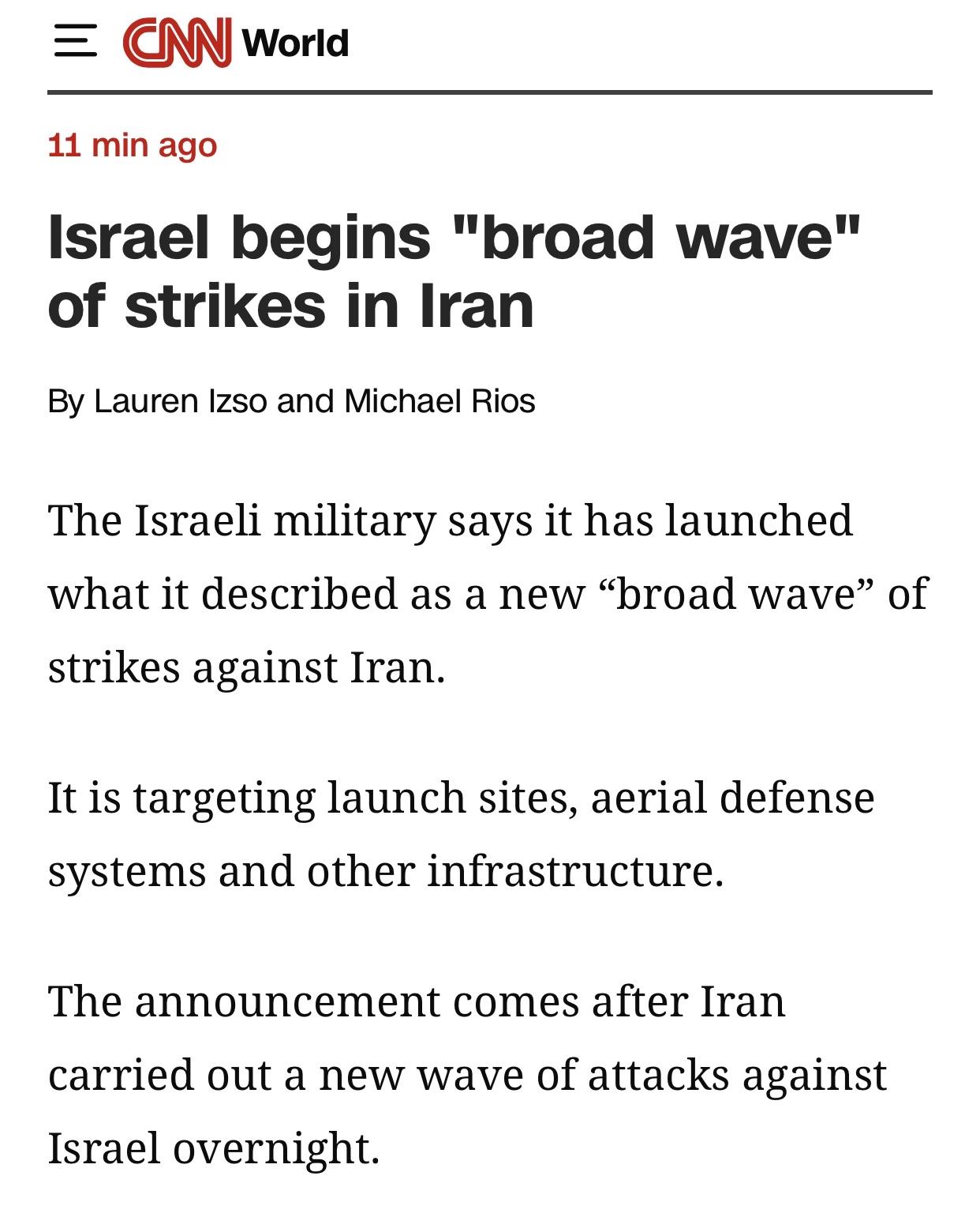 美媒：以军展开新一轮”大规模”打击

美国有线电视新闻网(CNN)官网3月3日报