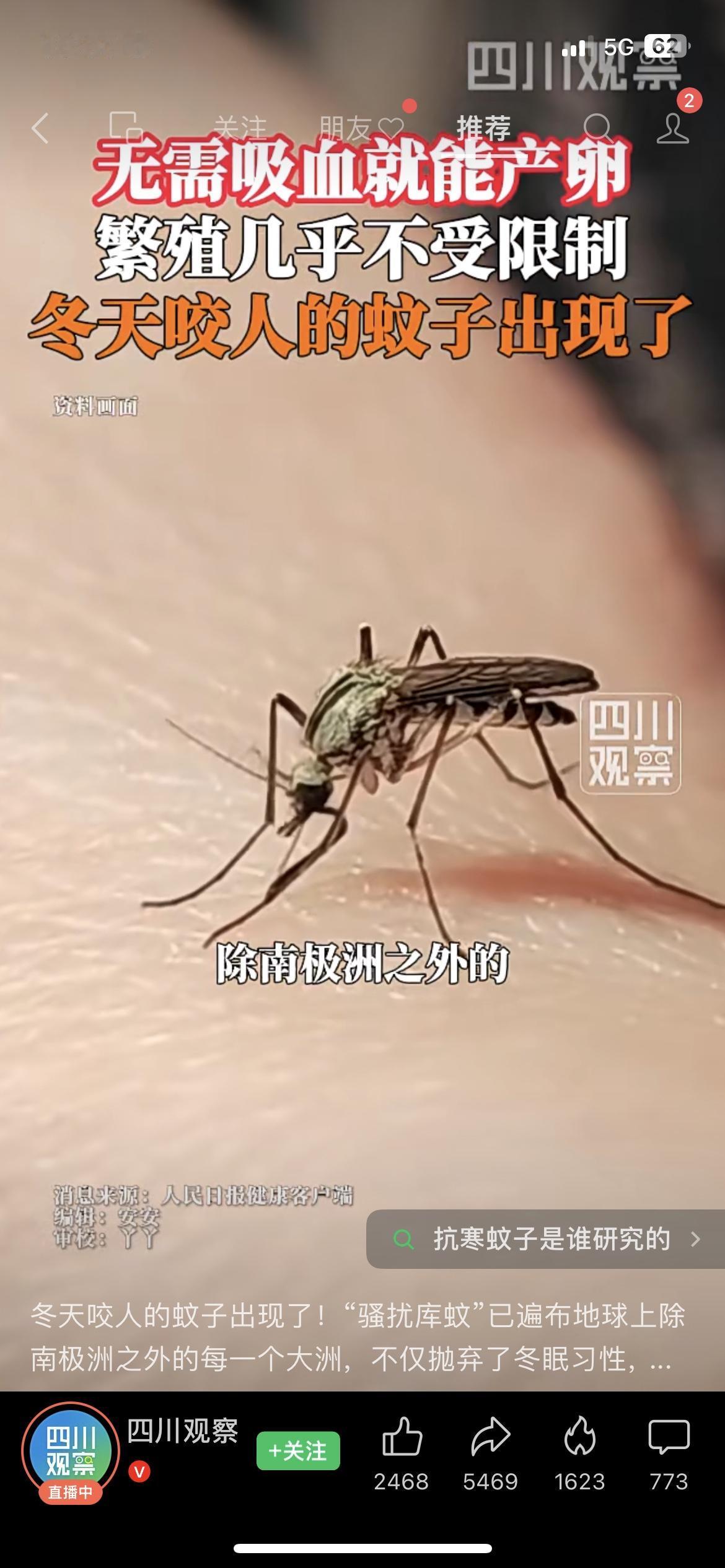 冬天蚊子杀不死？抗寒蚊子全球蔓延，不用吸血就能繁殖！

谁懂啊！冬天居然还有蚊子