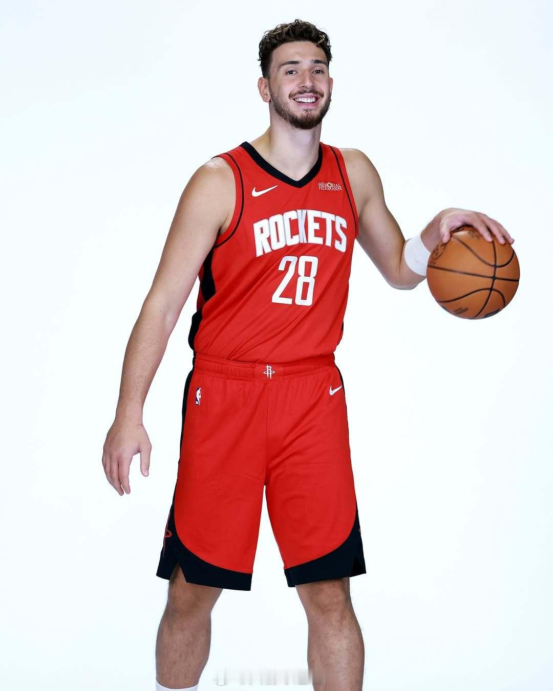 申京红色球衣定妆照申京休斯顿火箭NBA吐槽大会 ​​​