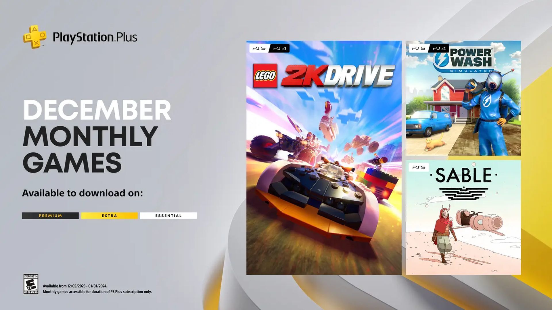 索尼 PS+ 12月会免游戏：《冲就完事模拟器》《乐高2K Drive》等