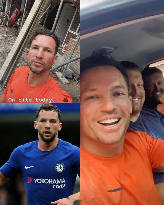 英超冠军在工地干活，和工友们一起喝水。 