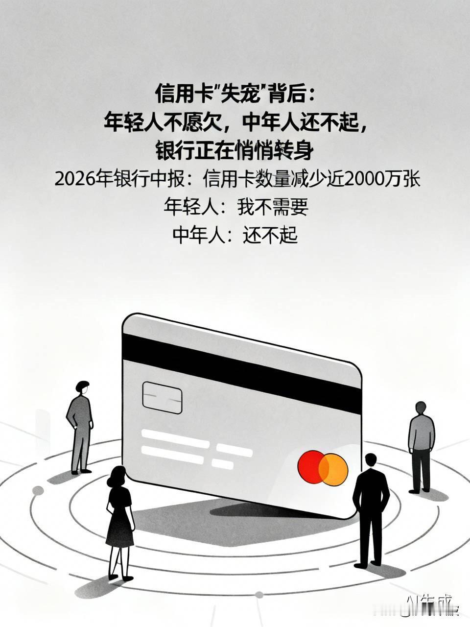 信用卡“失宠”背后：年轻人不愿欠，中年人还不起，银行正在悄悄转身

  一张信用