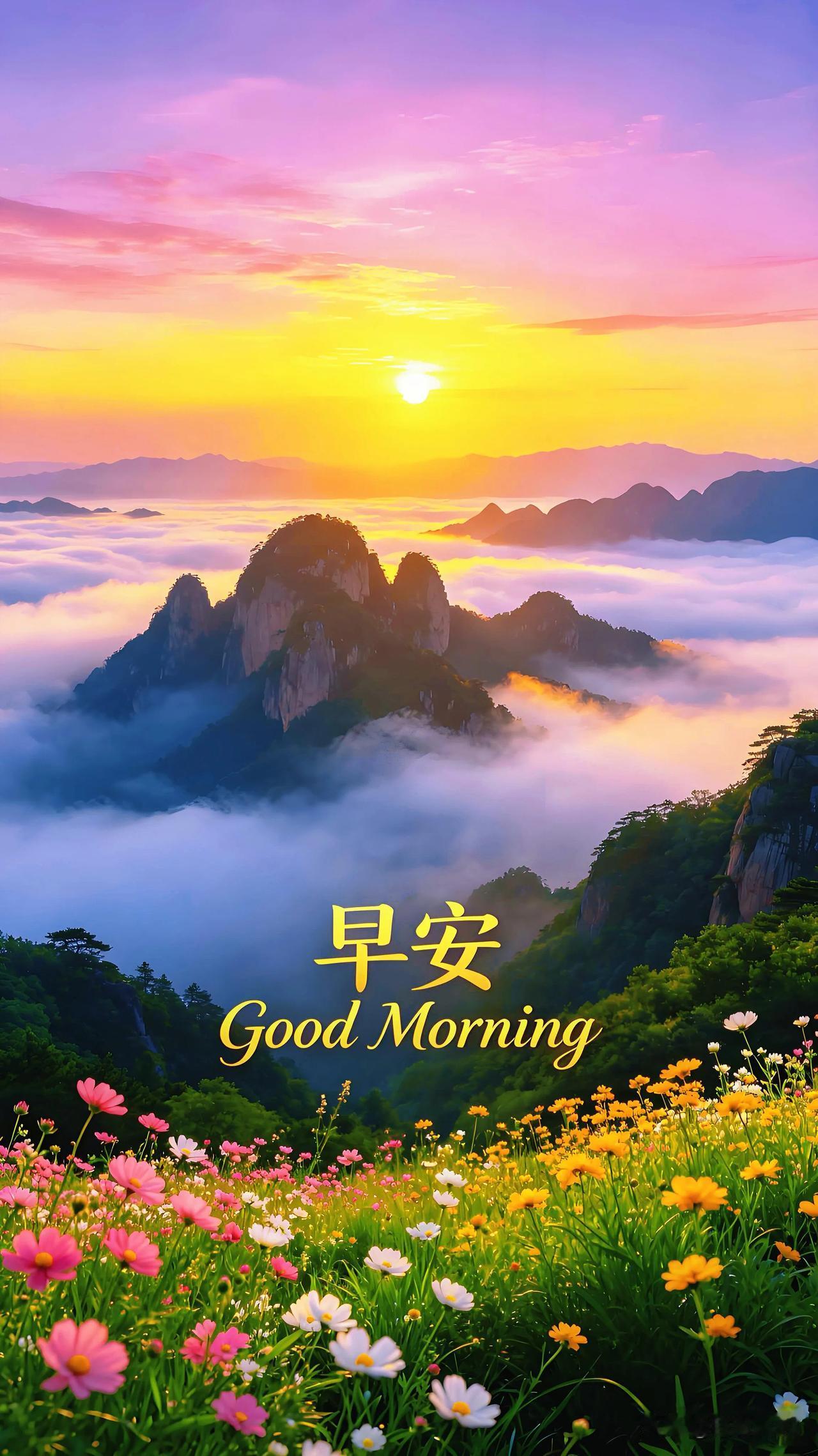清晨的阳光捎来好运，愿你三餐温暖，事事如愿。