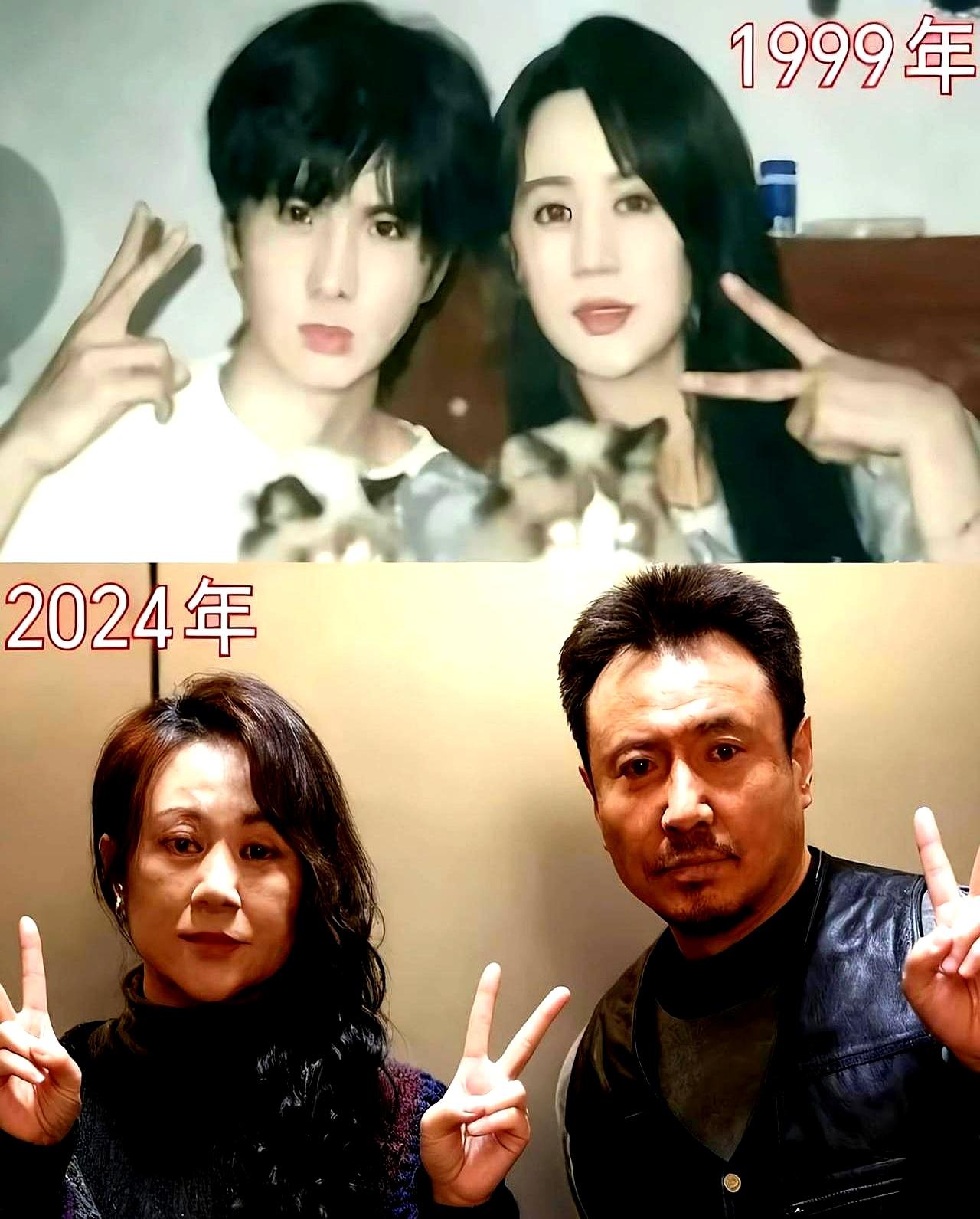 岁月这把刀啊是真无情。
 

我翻出他俩二十年前的合照，沈腾对着镜头笑，马丽还扎