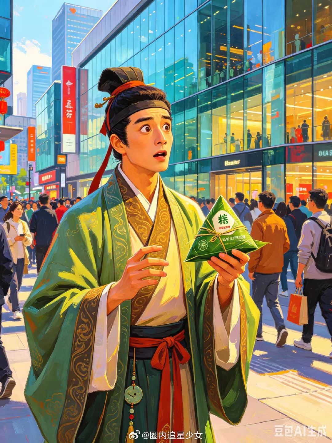 假如古代人在端午节穿越现代脑补唐代斗百草的市井少年，端午骤然穿越至今，看见大屏直