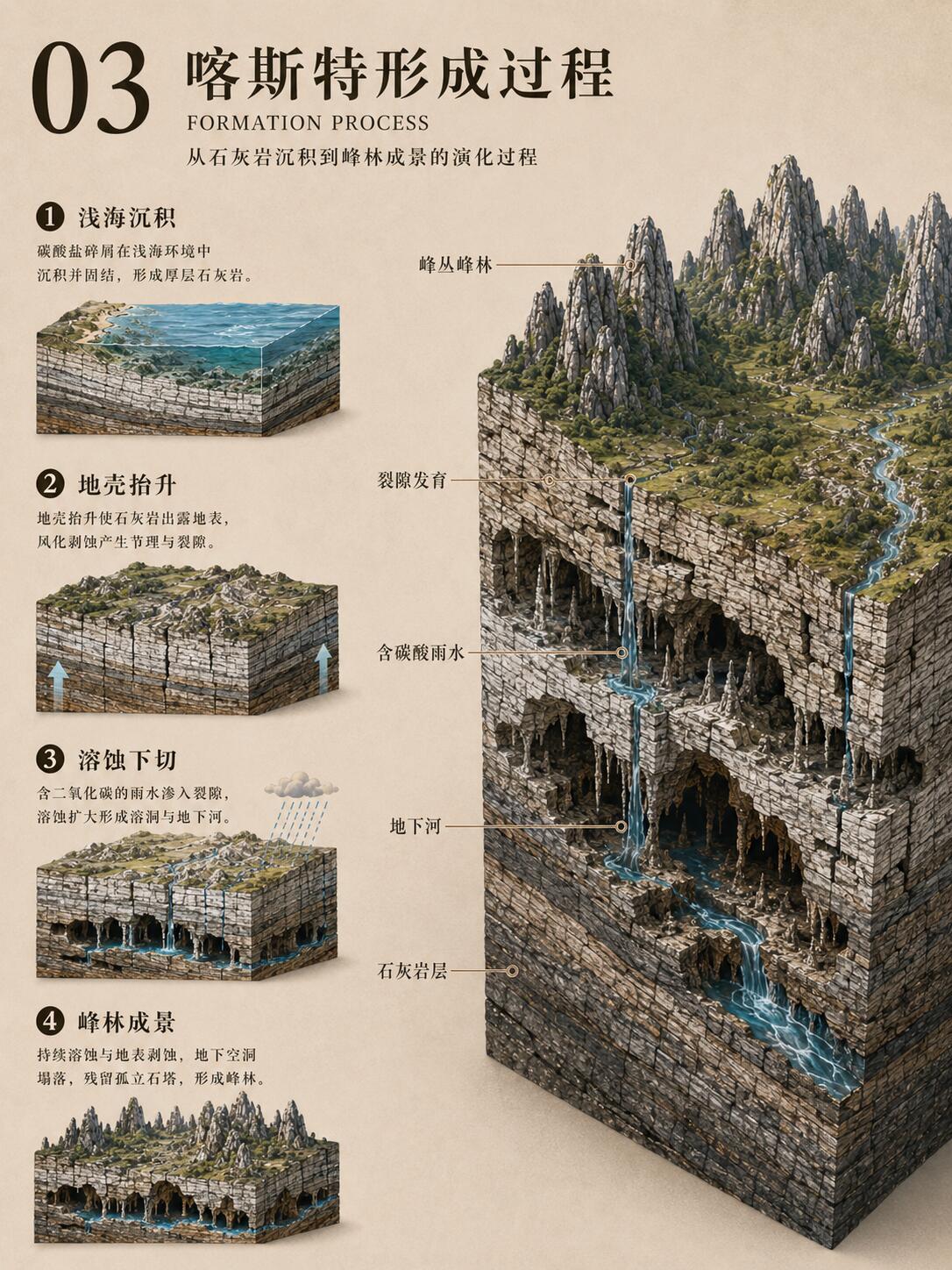 喀斯特地貌：地下竟藏着一座座洞王国。地表看是山水，地下可能是一整套溶洞王国。