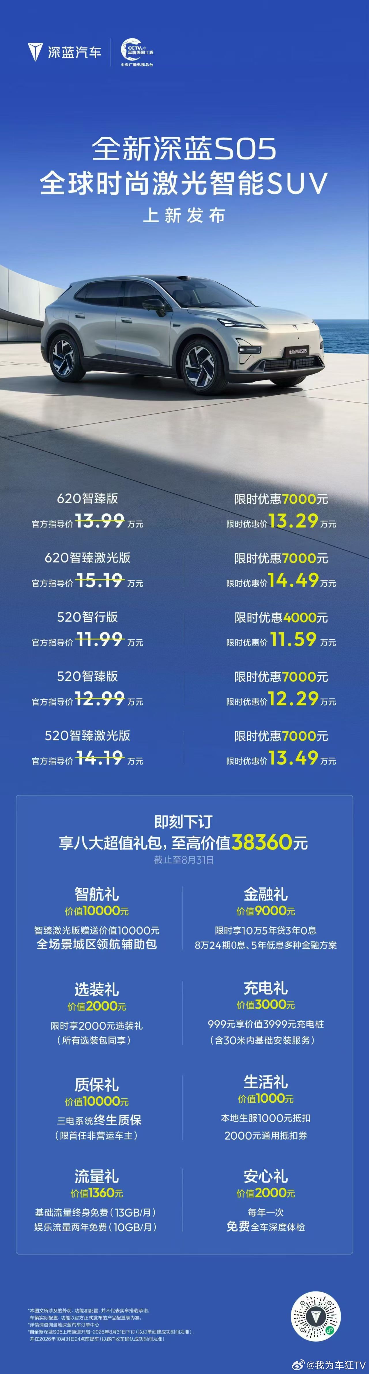 全新深蓝S05 官方指导价11.99万元起！时尚、智能、驾乘、空间全面进阶智能与