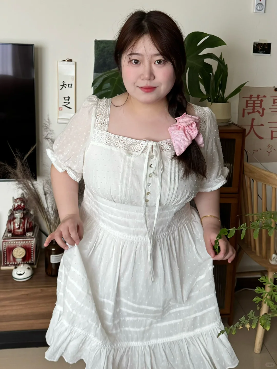 158cm165斤🩰芭蕾风纯欲小白裙👗