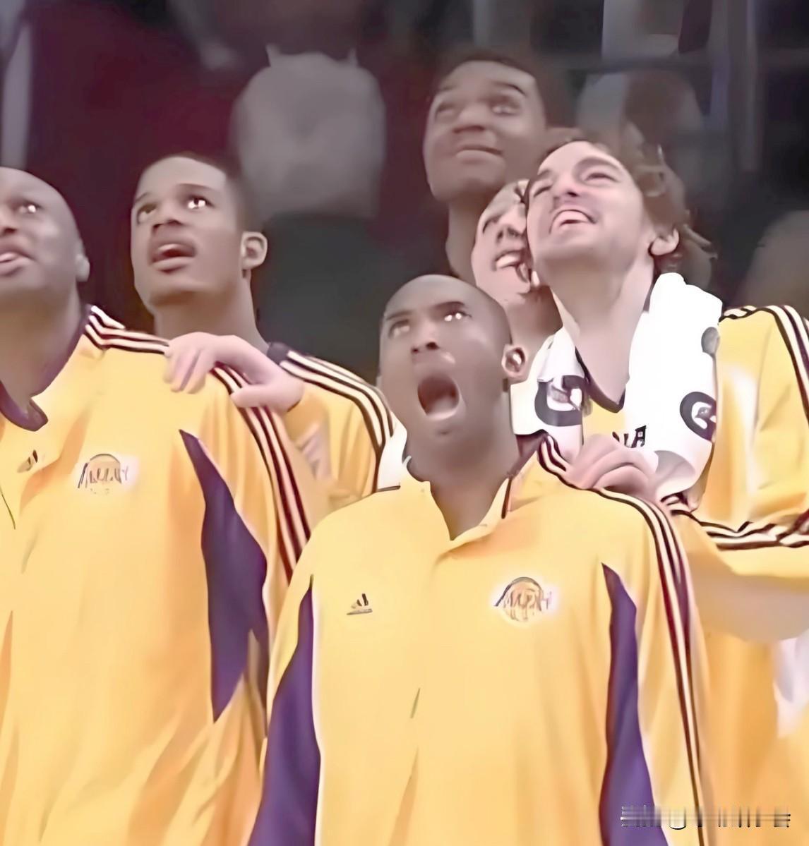 香农布朗的这个盖帽究竟有多强？看看他的队友科比的表情就知道了！可是，随后的裁判的